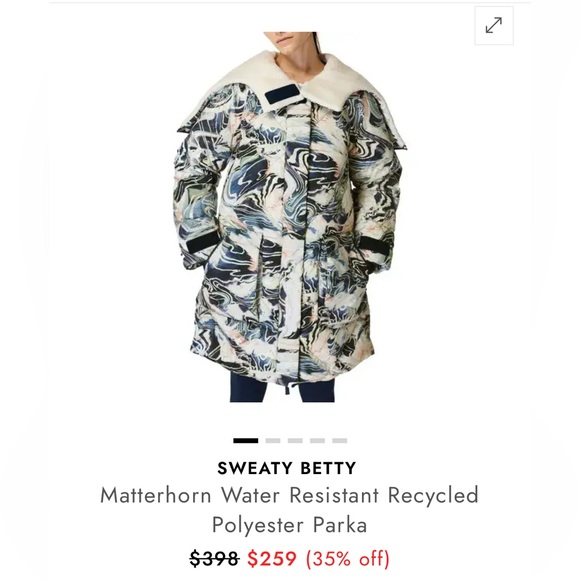 Sweaty Betty Jackets & Blazers - Sweaty Betty Abstract Print Parka with Cream Collar